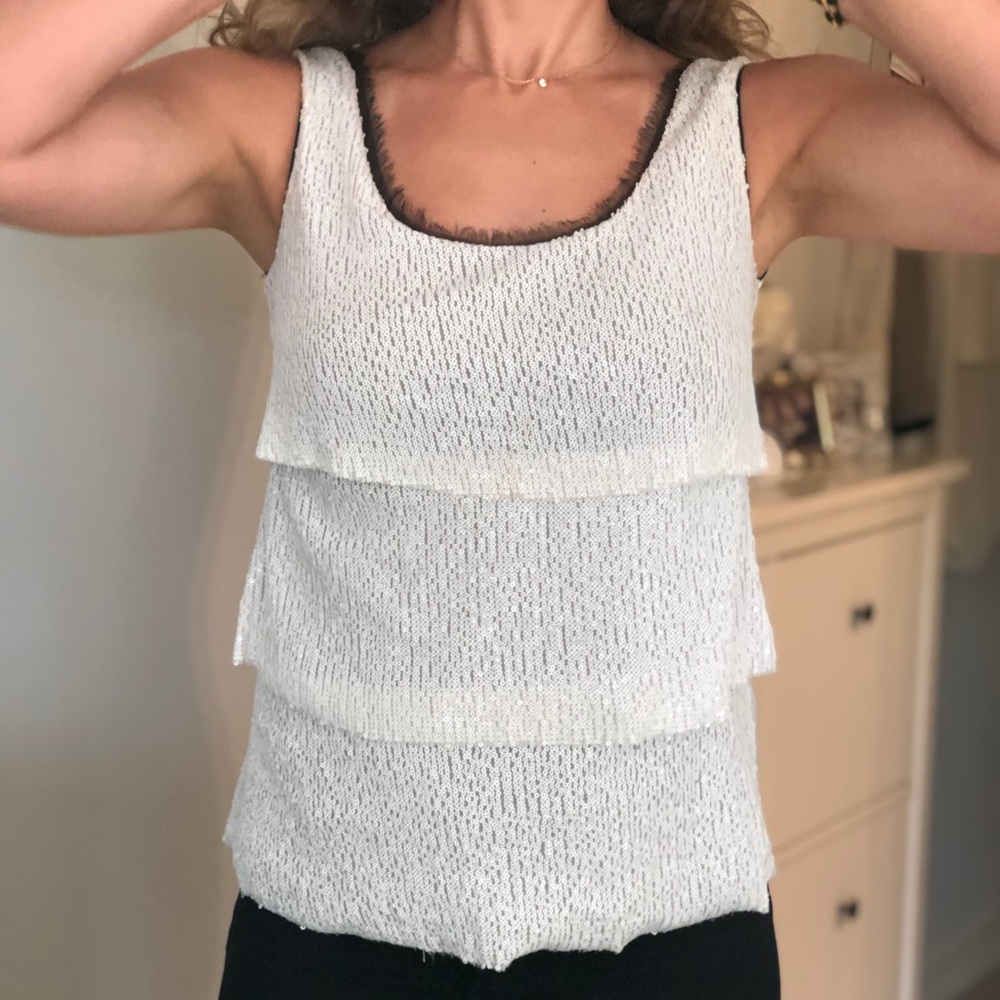 Philosophy di Alberta Ferretti white sequenced top